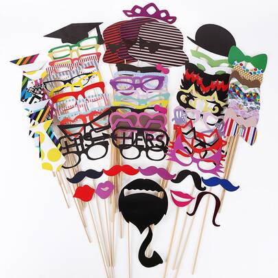 76 pezzi kit di accessori per photobooth da matrimonio e festa di Natale