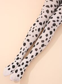 Dalmatian Print Tights - Multicolor - View 1