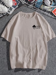 Manfinity Tops Nam Đồ họa Lá thư Giải trí - Màu be - Xem 1