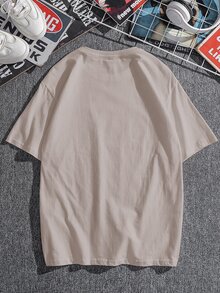 Manfinity Tops Nam Đồ họa Lá thư Giải trí - Màu be - Xem 2