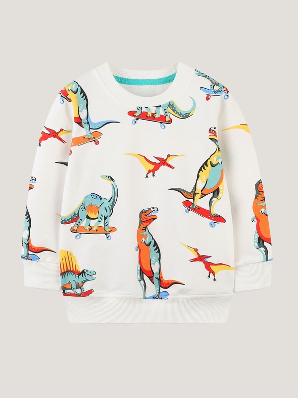 Toddler Boys Dinosaur Print Pullover