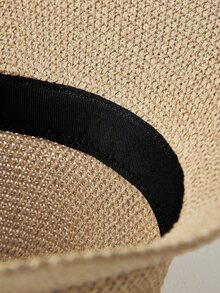 MOTF PREMIUM 素色亚麻勾織漁夫帽 - 卡其色 - 查看 3