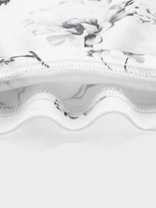 Manfinity Men Floral Print Polo Shirt - White - View 3