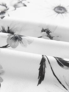 Manfinity Men Floral Print Polo Shirt - White - View 4