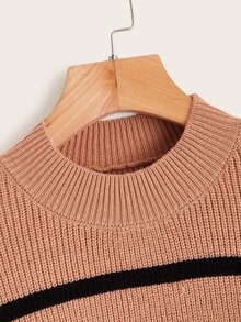 ROMWE Striped Drop Shoulder Sweater