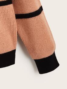 ROMWE Striped Drop Shoulder Sweater
