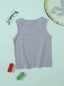 SHEIN Toddler Boys Car Print Tank Top - Grey - View 2