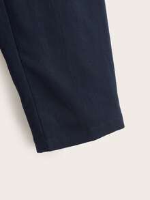 SHEIN Quần bé trai Nút Túi màu trơn Giải trí - Màu xanh hải quân - Xem 4