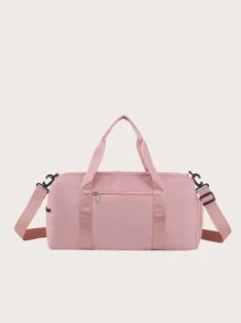 Large Capacity Letter Graphic Training Bag Travel Bag - Pink - View 4