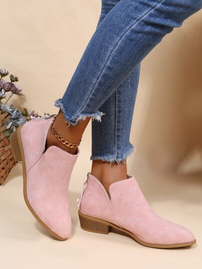 Fall/Winter 2025 Women's Fashion Chelsea Boots, Brown Leather Upper, Comfortable Slimming Western Ankle Boots With Back Zipper, Multi-Color Breathable Cutout Design