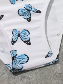 少女蝴蝶印花比基尼套装 夏日海滩 - 彩色 - 查看 4