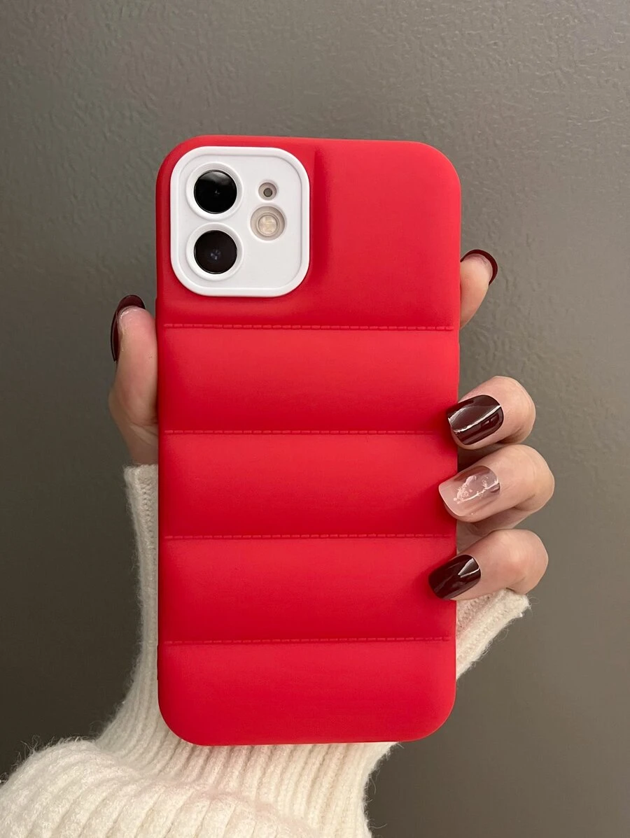 Vỏ điện thoại màu rắn chống rơi - Đỏ - Xem 1