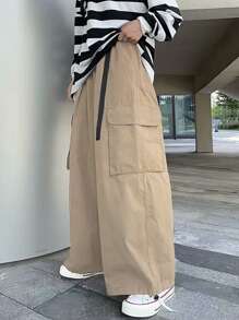 Claim Dot Lỏng lẻo phù hợp Nam Quần Cargo Với Flap túi - Màu Khaki - Xem 3