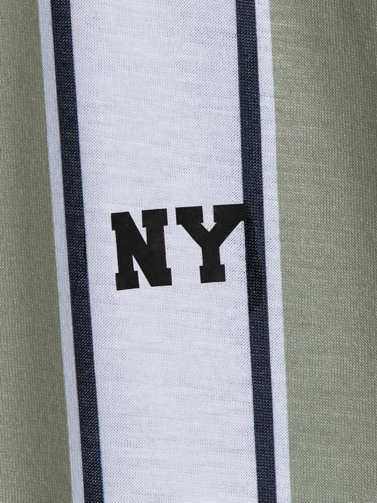 Manfinity Homme Men Striped Colorblock Letter Graphic Tee - Multicolor - View 5