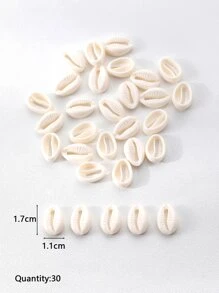 30入組貝殼DIY首飾配件 - 米色 - 查看 4