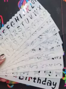 8pcs Mixed Pattern Painting Stencil Back To School,Back To School,School Supplies