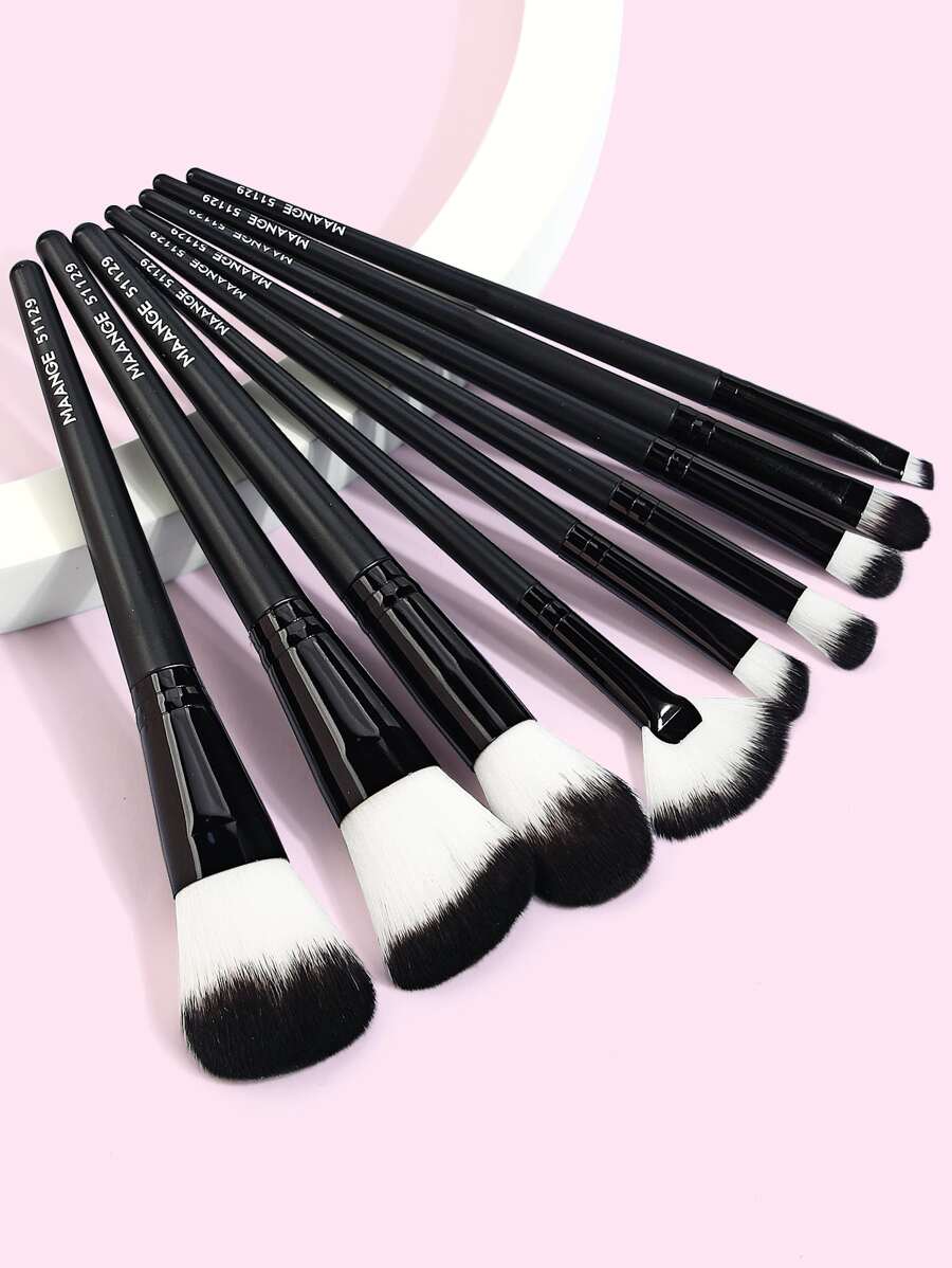 Bộ cọ trang điểm chuyên nghiệp 9 món MAANGE, chất liệu sợi mềm mại, nhỏ gọn, bao gồm cọ nền, cọ phấn mắt, cọ tán màu, cọ kẻ lông mày, bộ cọ trang điểm du lịch, bộ cọ trang điểm, bộ dụng cụ trang điểm, bộ cọ trang điểm hoàn chỉnh, bộ cọ trang điểm đầy đủ, bộ quà tặng cọ trang điểm. - màu đen - Xem 1
