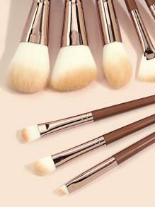 MAANGE 9件套专业化妆刷套装，柔软纤维材质，便携设计，包含粉底刷、眼影刷、晕染刷、眉刷，旅行化妆刷套装，化妆刷套装，化妆刷组合，化妆刷套装，全套化妆刷，化妆刷套装，全套化妆工具，化妆刷套装，化妆刷礼盒套装 - 紅木色 - 查看 4