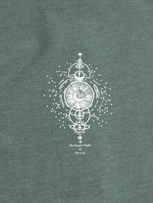 Áo thun nữ Đồ họa Slogan Giải trí - Màu xanh lá cây đậm - Xem 6