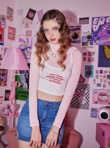 Sweetness 2 In 1 Slogan Graphic Knot Tee - Multicolor - View 1