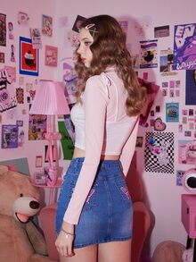 Sweetness 2 In 1 Slogan Graphic Knot Tee - Multicolor - View 2