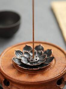 1pc Lotus Shaped Incense Stick Holder - Bronze - View 4