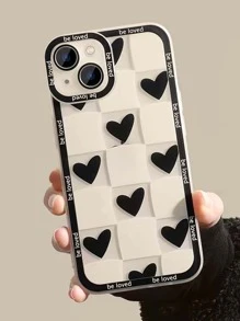 2 chiếc hộp đựng điện thoại kẻ sọc hình trái tim - Đen và trắng - Xem 4