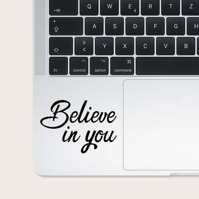 1sheet Slogan Graphic Laptop Sticker