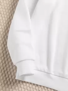 INAWLY Solid Round Neck Thermal Pullover,Long Sleeve Tops Graduation,Back To School Outfits,Graduation,Teacher Outfits For Women,Back To School  Fall Outfit - White - View 4