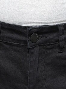 Manfinity Homme Hombres Jeans con bolsillo oblicuo - Negro - Ver 4