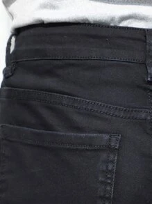 Manfinity Homme Hombres Jeans con bolsillo oblicuo - Negro - Ver 6
