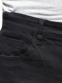 Manfinity Homme Hombres Jeans con bolsillo oblicuo - Negro - Ver 7