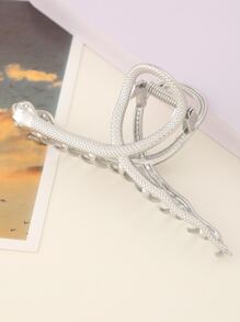 蛇裝飾髮爪 - 銀色 - 查看 2