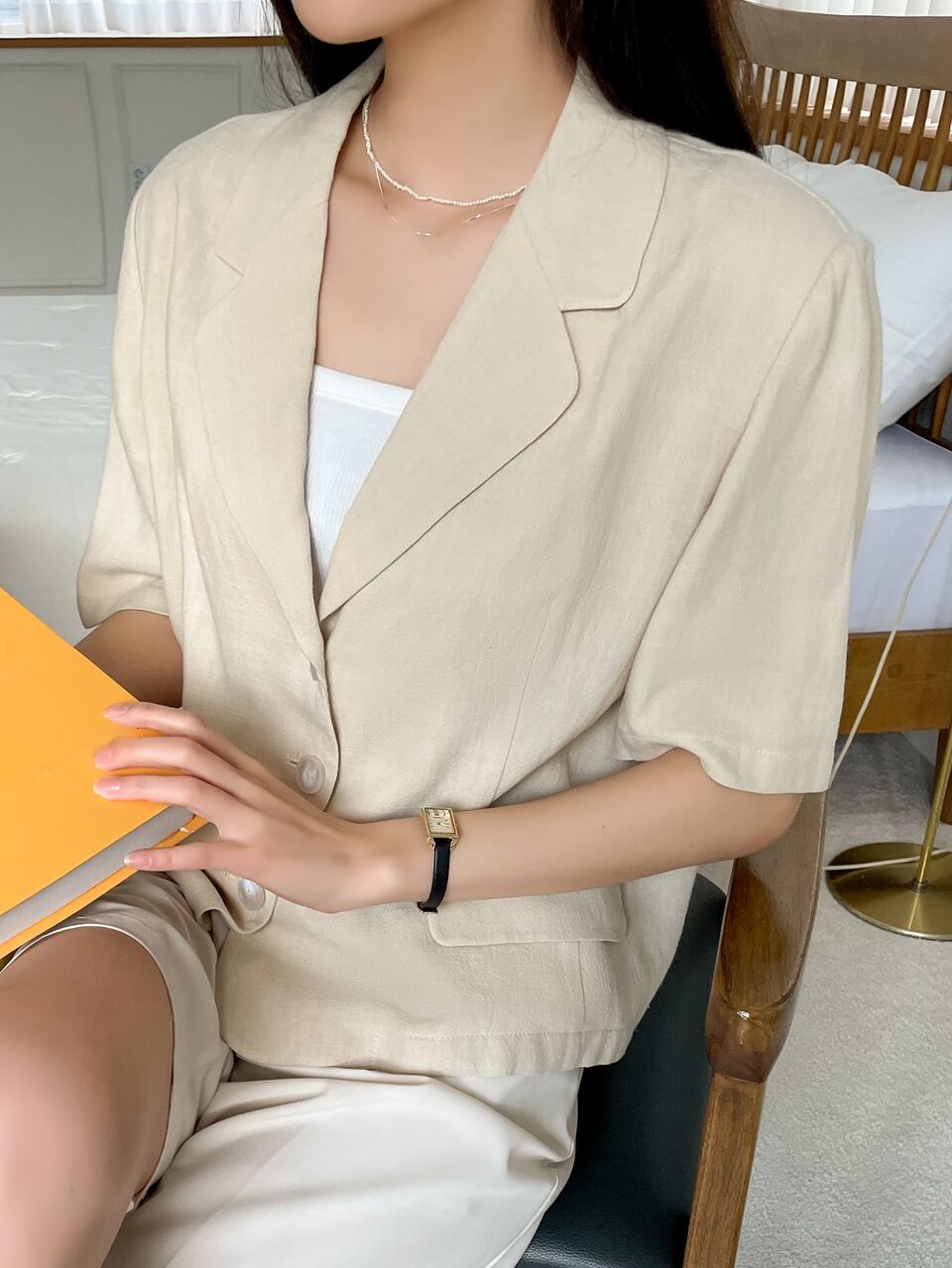 Lapel Collar Single Breasted Blazer