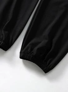 Girls Butterfly & Slogan Graphic Crop Tank Top & Joggers - Black - View 6