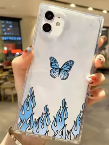 蝴蝶和火透明手機殼 - 彩色 - 查看 1