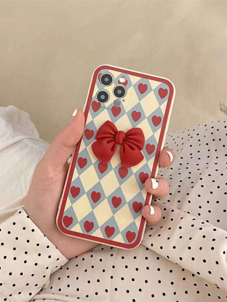 Vỏ điện thoại Argyle trang trí nơ - Nhiều màu - Xem 1