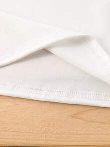 小男童卡通和字母圖案T恤和短褲 - 白色 - 查看 3