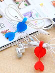 2pcs Heart Design Random Color Food Sealing Strip, Creative Plastic Heart Food Bag Tie, For Home - Multicolor - View 4