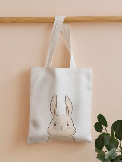 Large Capacity Cartoon Rabbit Graphic Shopper Bag