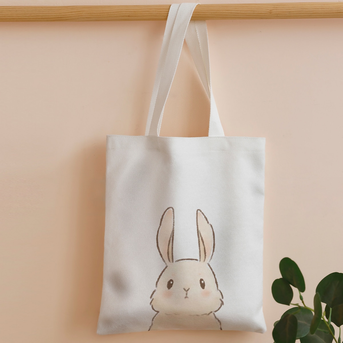 Large Capacity Cartoon Rabbit Graphic Shopper Bag