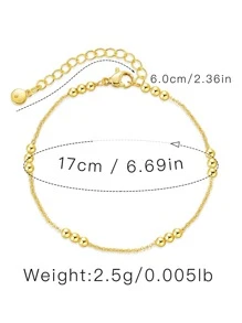 Bead Decor Bracelet - Yellow Gold - View 3