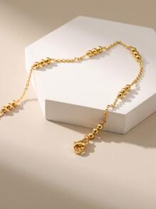 Bead Decor Bracelet - Yellow Gold - View 4