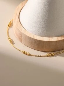 Bead Decor Bracelet - Yellow Gold - View 6