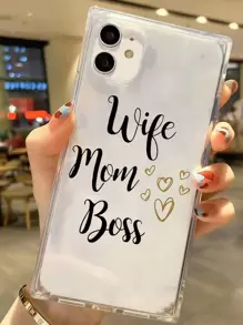 Funda de celular transparente con estampado de letra - Multicolor - Ver 1