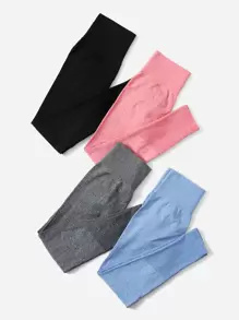 Easithlete Quần Leggings Thể thao Nữ Xù màu trơn - Nhiều màu - Xem 2