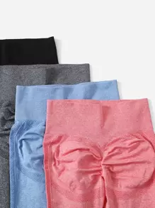 Easithlete Quần Leggings Thể thao Nữ Xù màu trơn - Nhiều màu - Xem 4