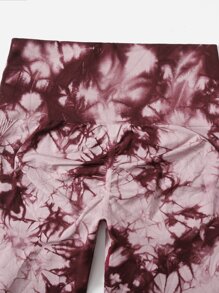 Easithlete 3入組無縫紮染頂針寬腰帶運動打底褲 - 彩色 - 查看 5