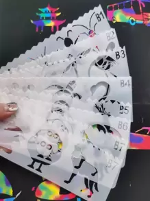 8 cái Thiết kế Động vật Tranh Stencil - trắng - Xem 1