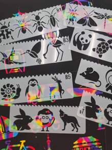 8 cái Thiết kế Động vật Tranh Stencil - trắng - Xem 2